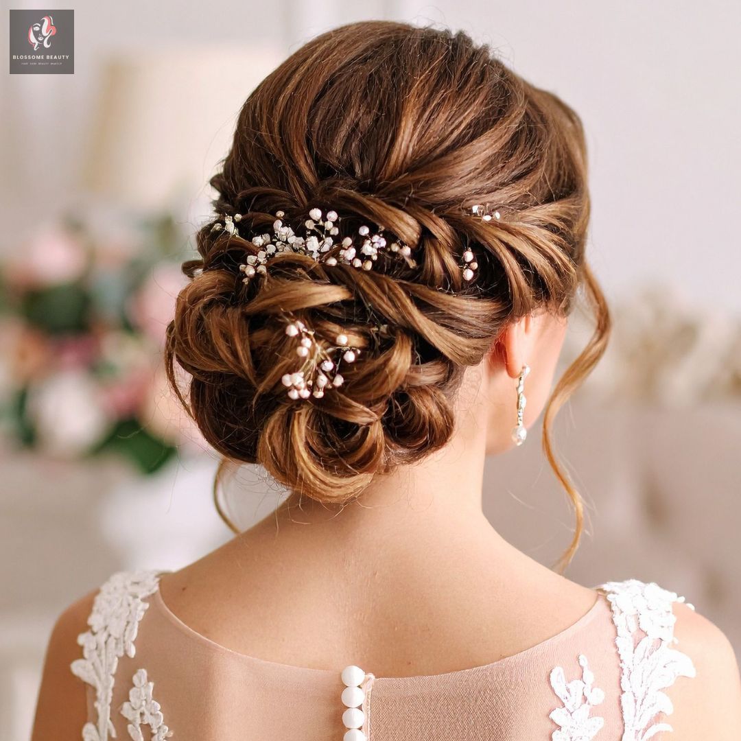 Hair styling session in luxury salon