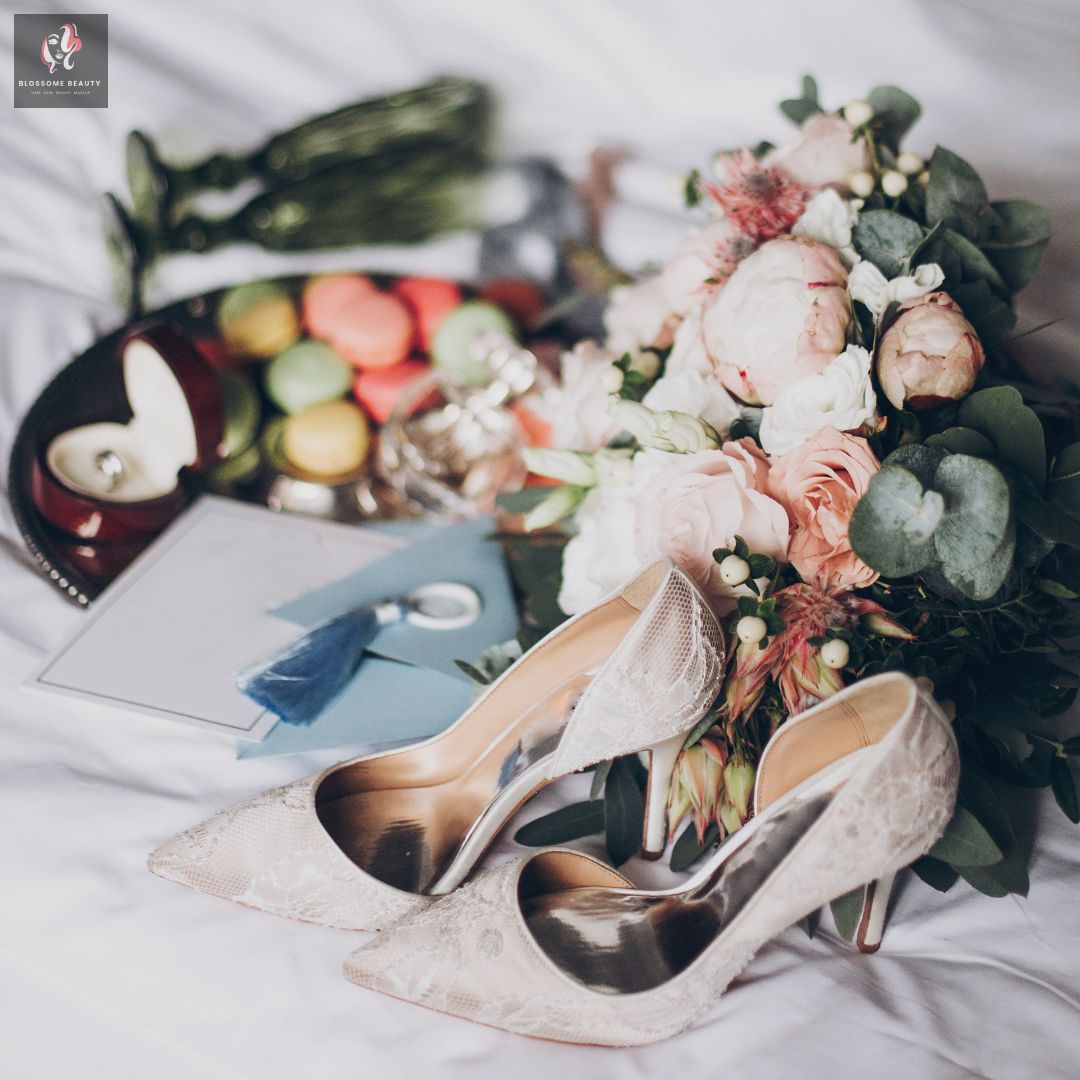 Bridal hairstyle and accessories