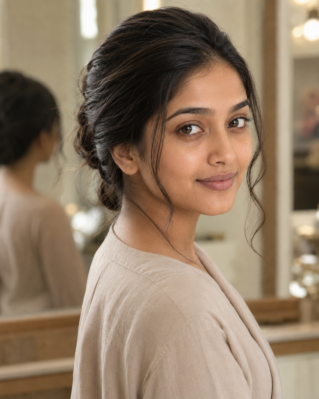 Before bridal makeup natural look at Blossome Beauty Parlour