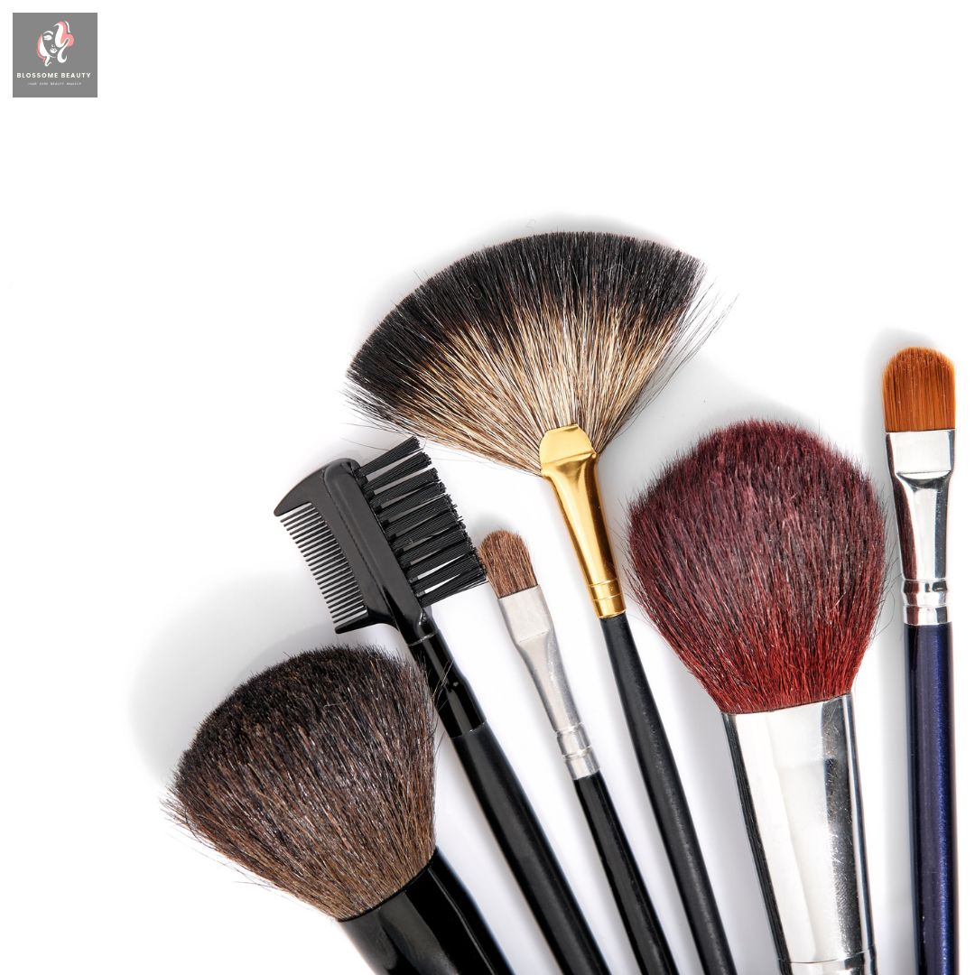 Luxury makeup brushes and beauty products